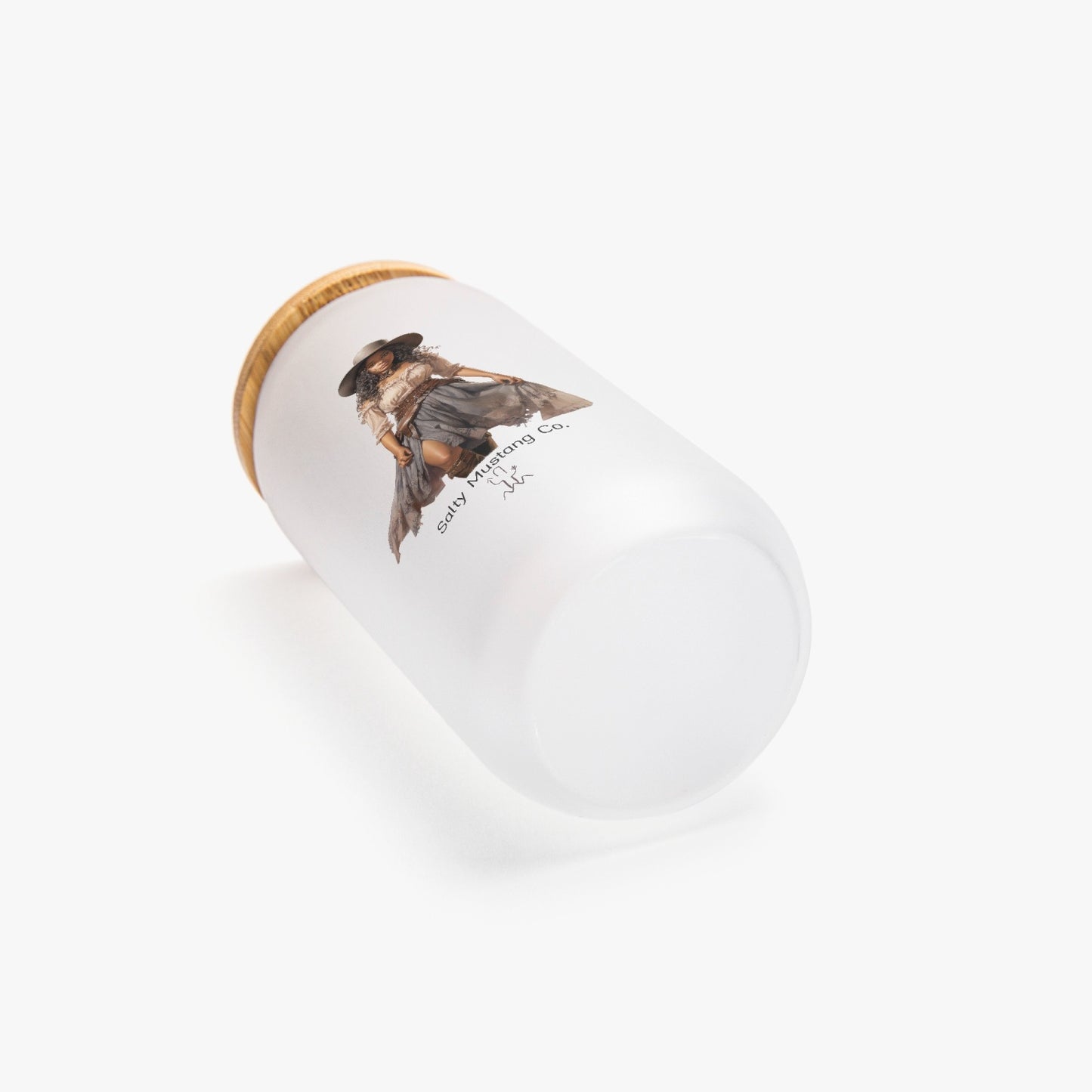 Laredo Cowgirl Frosted Glass Cup