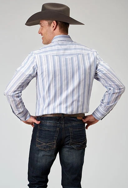 Roper 1966 Stripe (White) - Men's Western Shirt