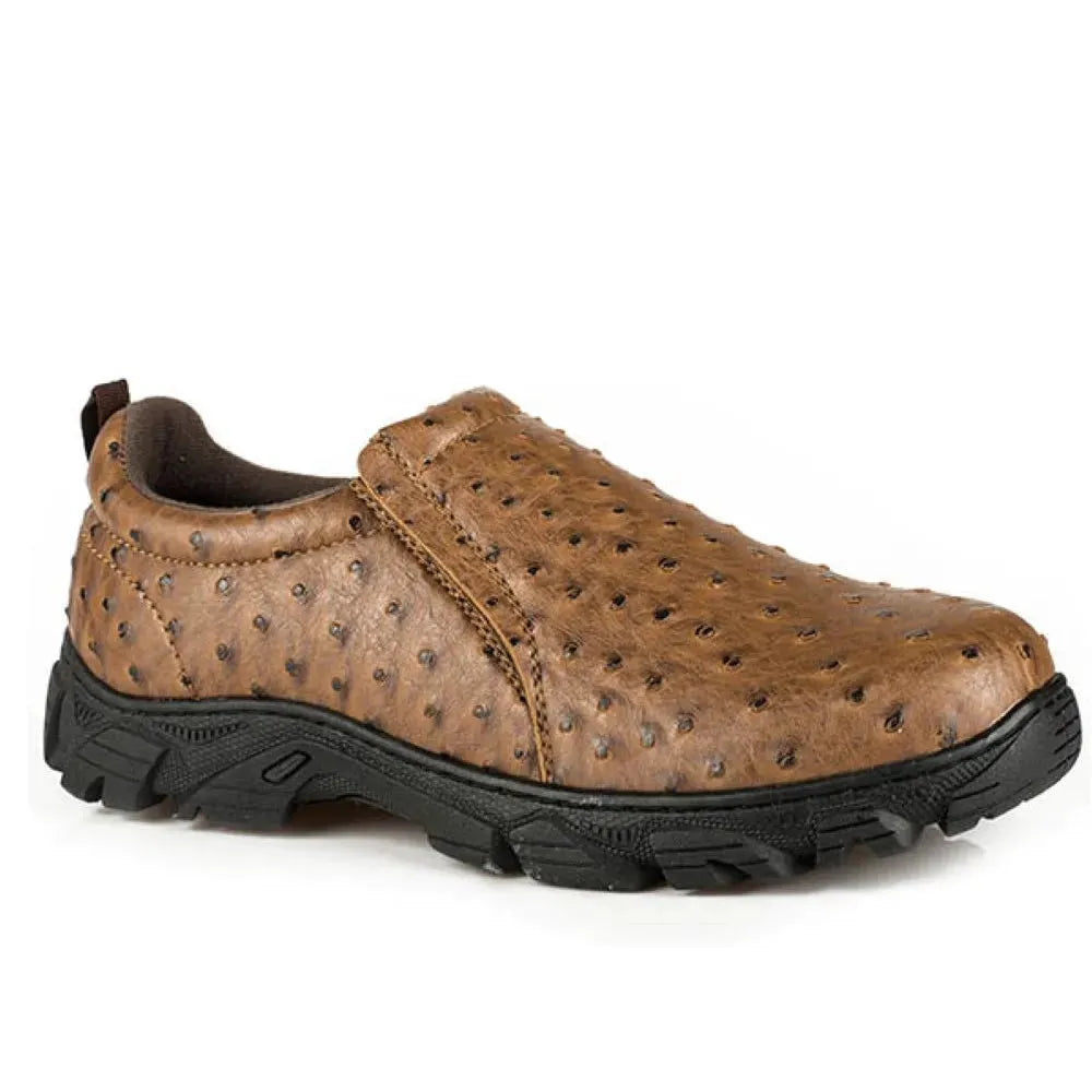 Roper Cotter (Tan) - Men's Ostrich Leather Shoe