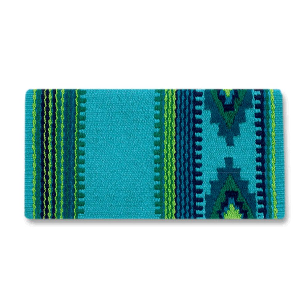 1461-6 Firecracker 36x34 New Zealand Wool Saddle Blanket TURQ GREEN
