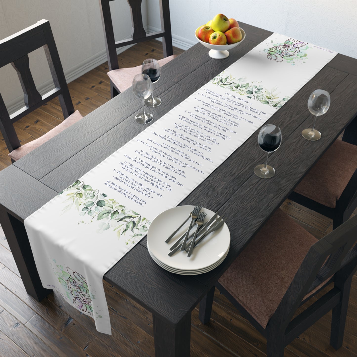 Psalm 91 Cowgirl Table Runner (Cotton, Poly)