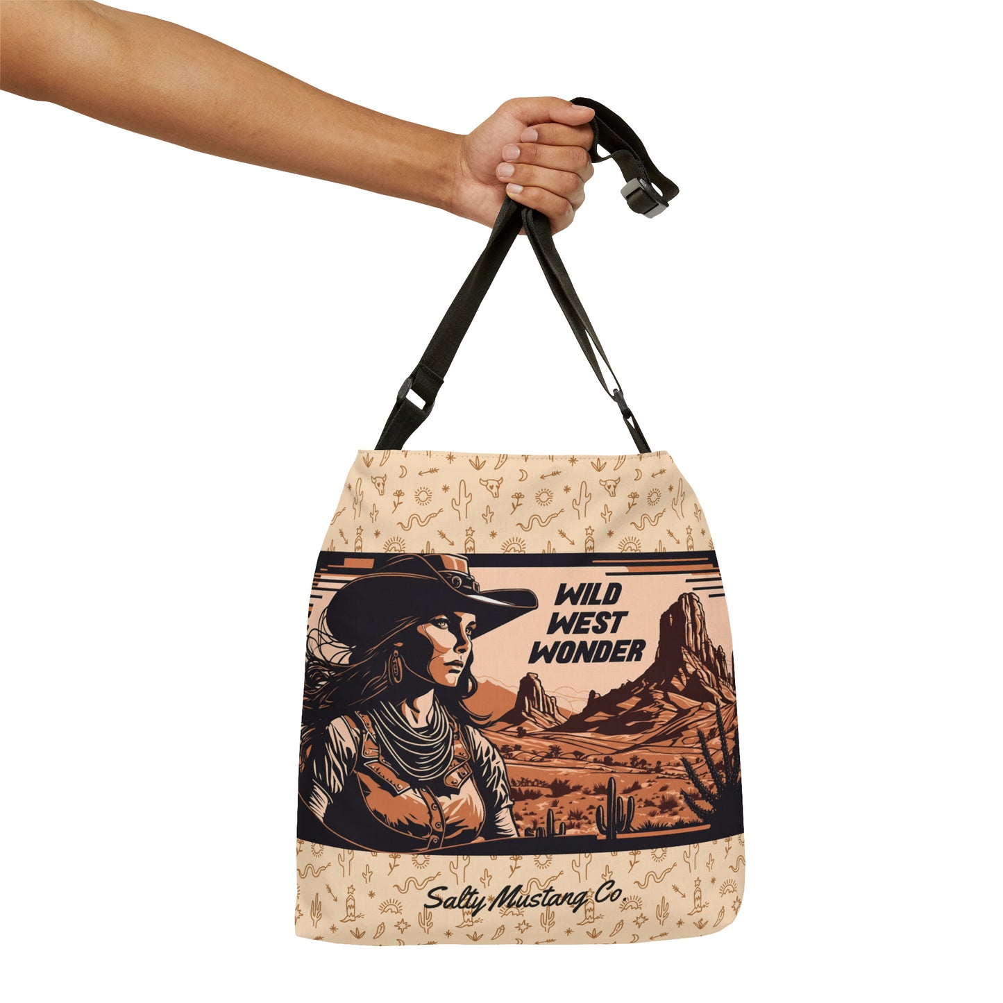Two Sided Vintage Cowgirl Adjustable Tote Bag (AOP)