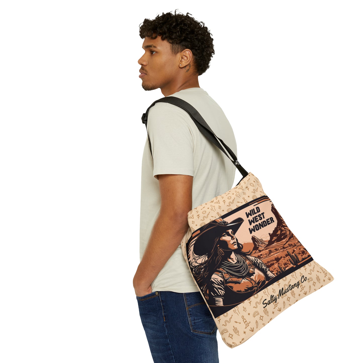 Two Sided Vintage Cowgirl Adjustable Tote Bag (AOP)