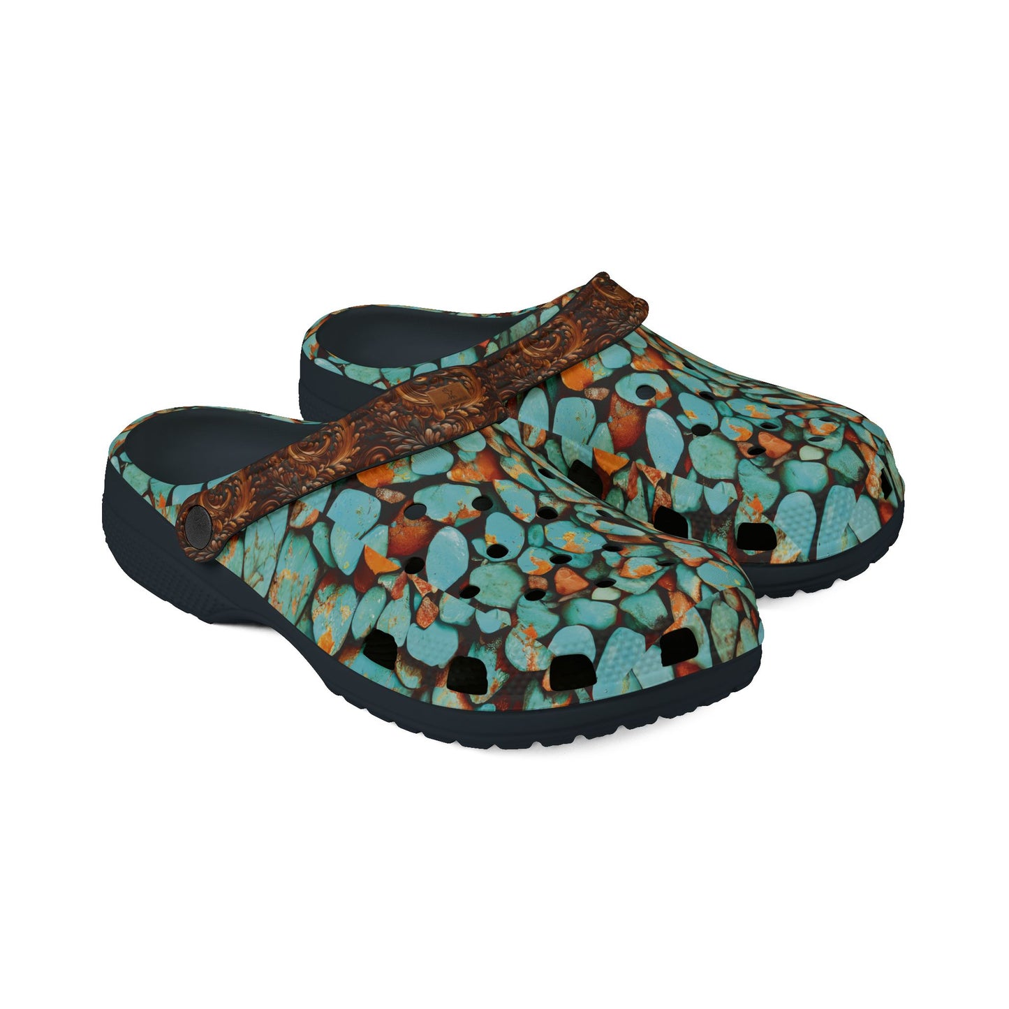 Desert Gem Turquoise Stone Foam Rubber Salty Clogs