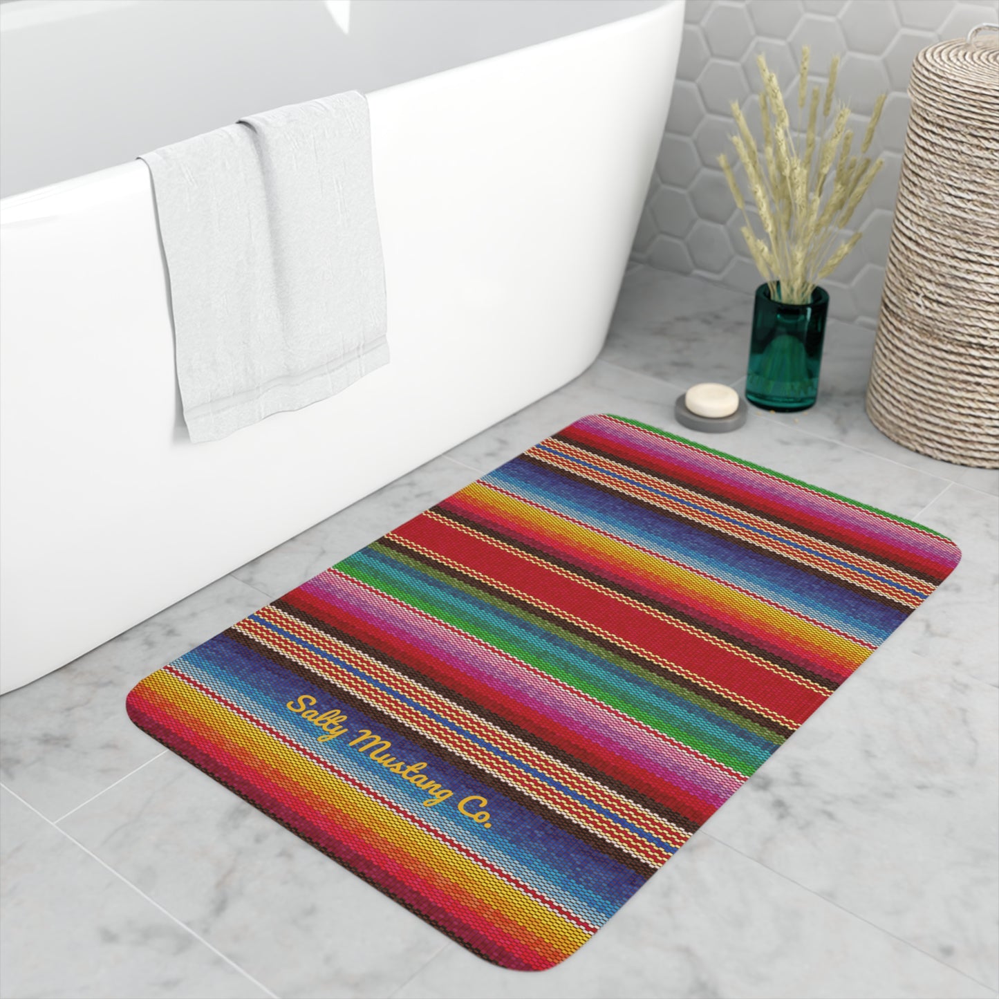 Serape Pattern Memory Foam Bath Mat