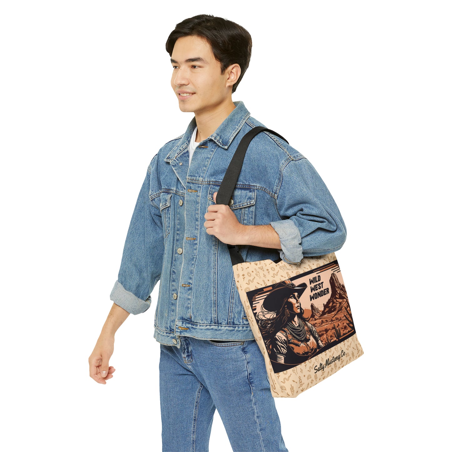 Two Sided Vintage Cowgirl Adjustable Tote Bag (AOP)