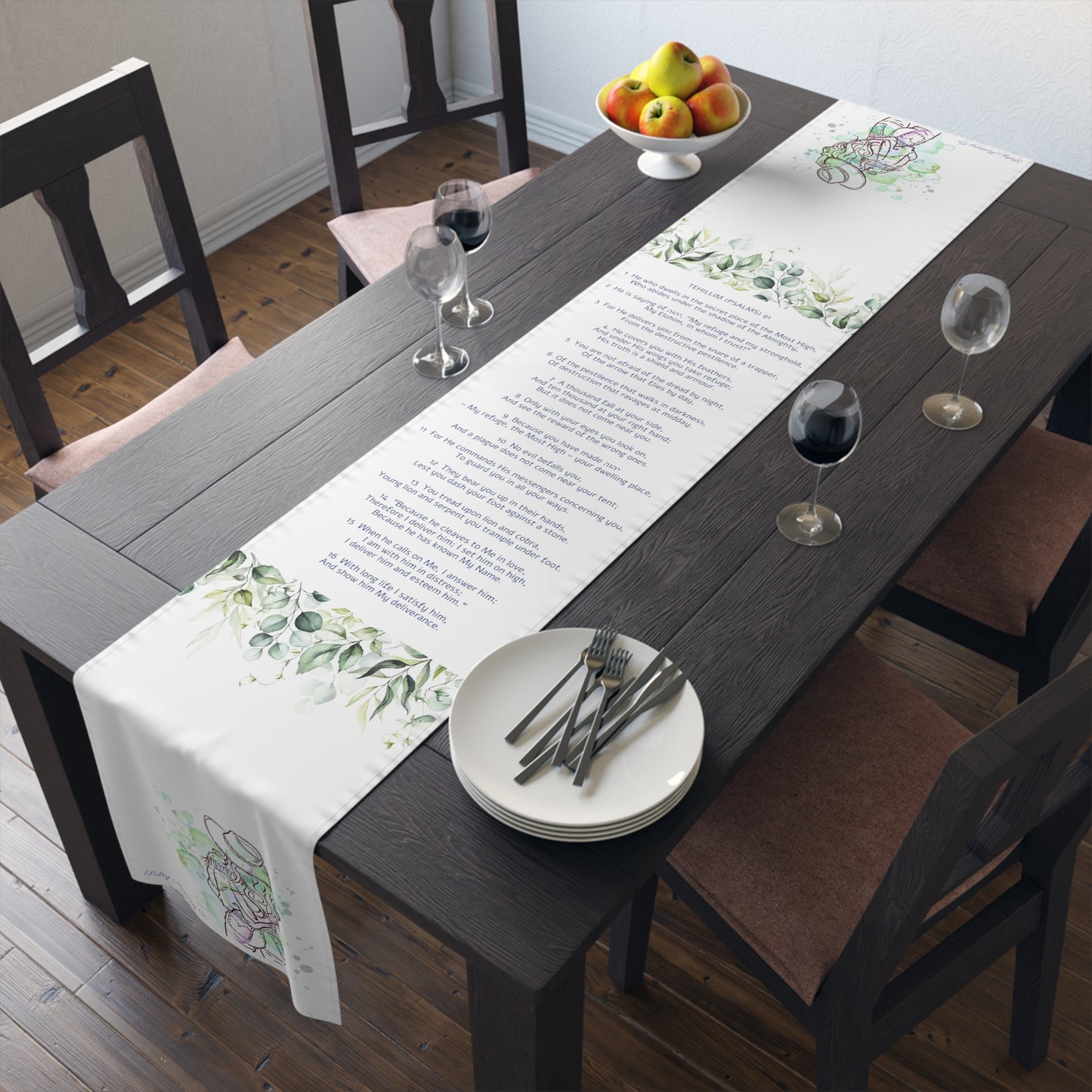 Psalm 91 Cowgirl Table Runner (Cotton, Poly)