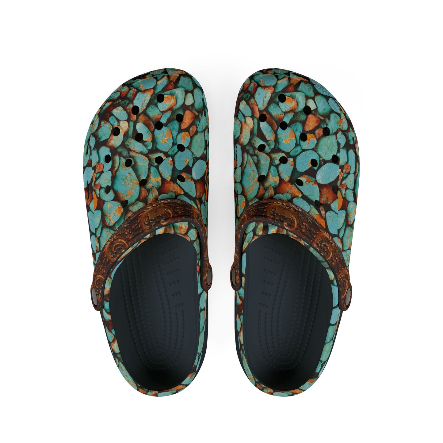 Desert Gem Turquoise Stone Foam Rubber Salty Clogs