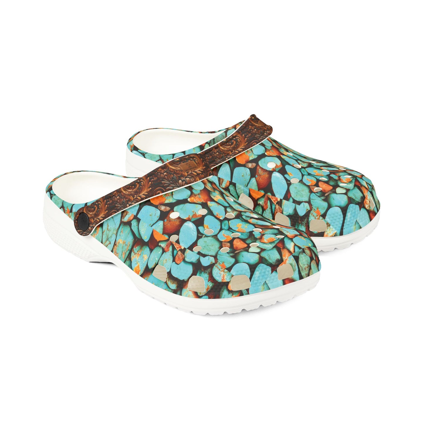Desert Gem Turquoise Stone Foam Rubber Salty Clogs