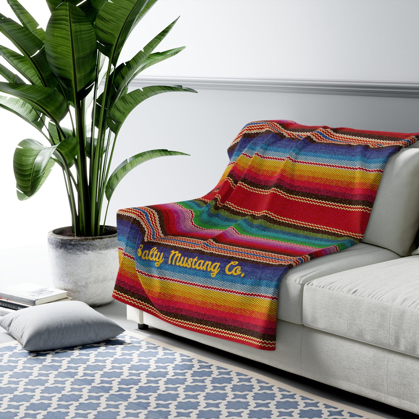 Serape Southwest Pattern Sherpa Fleece Blanket