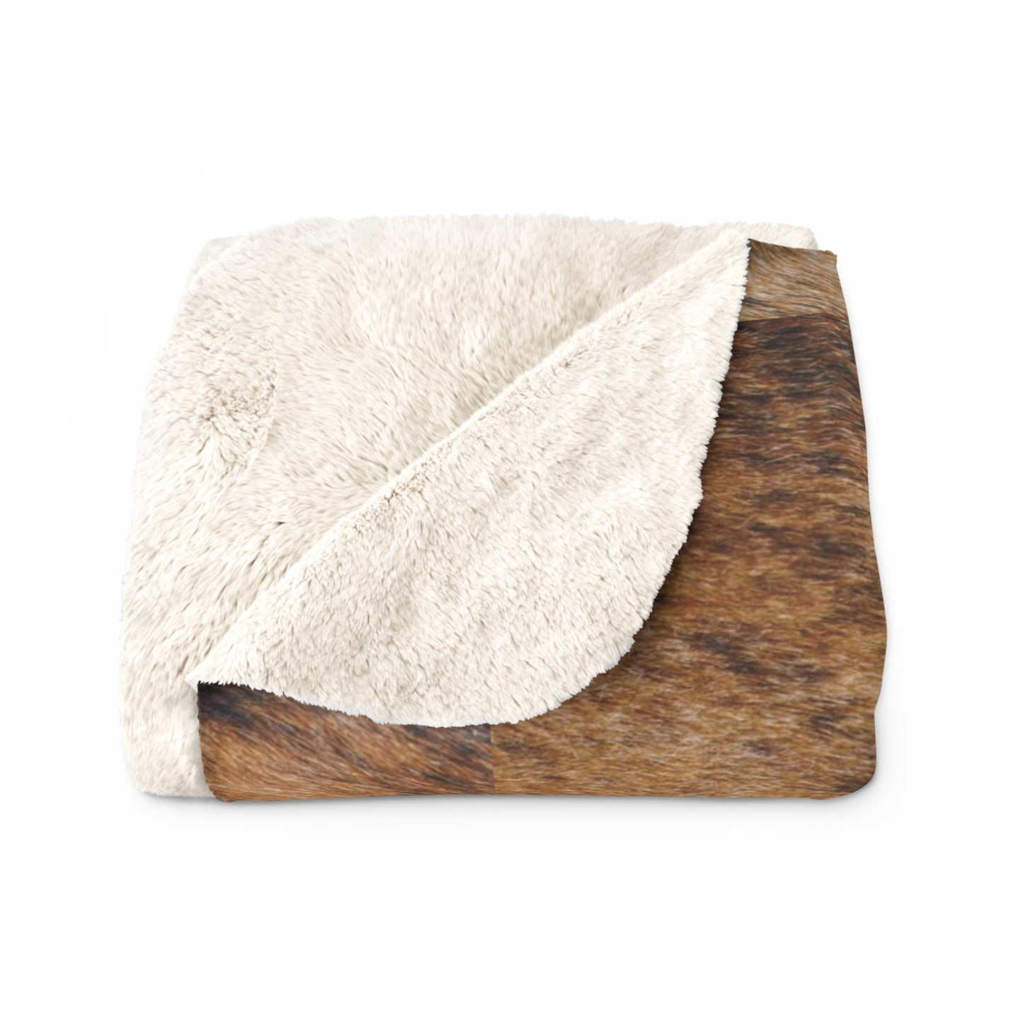 Ear Tag #3468 Waspy Heifer, Brindle Cow Print Sherpa Fleece Blanket