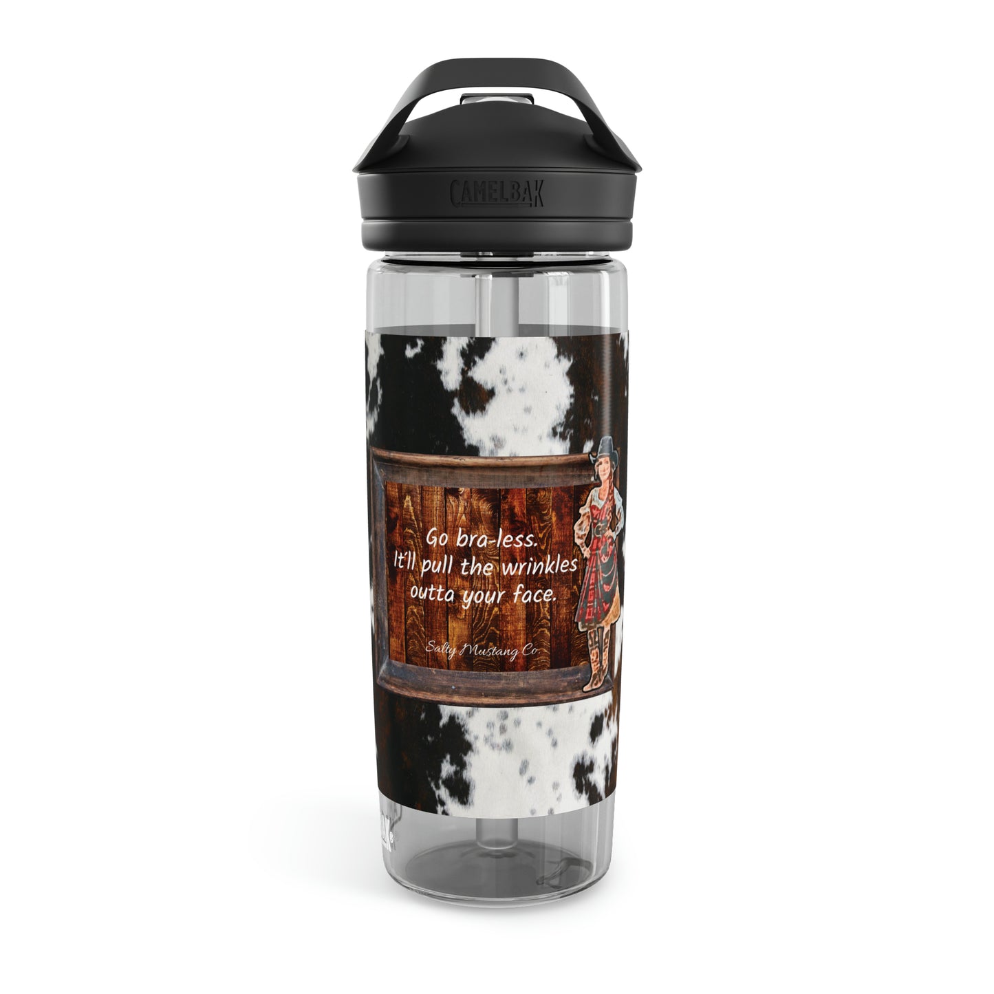 Punchy Queen "Go Bra-less. It'll Pull The Wrinkles Out Of Your Face." CamelBak Eddy® Water Bottle, 20oz\25oz