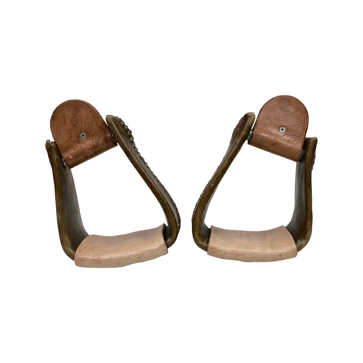 4" Natural Rawhide Slanted Roper Stirrups