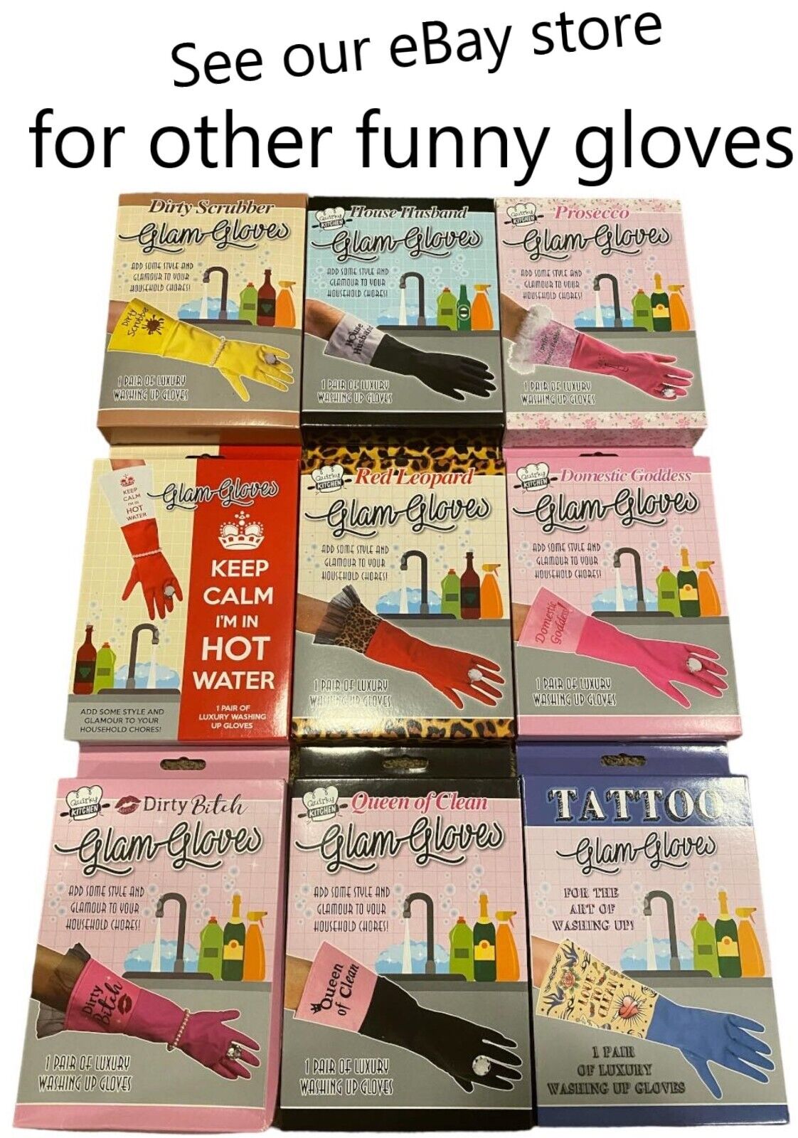 🧼 "I Prefer Prosecco Bubbles" Glam Gloves – With Bling!