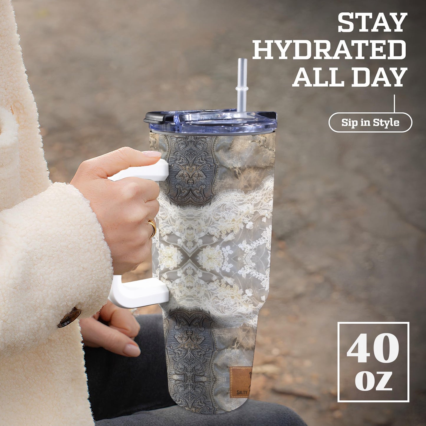Crossed Lace 40 oz Tumbler