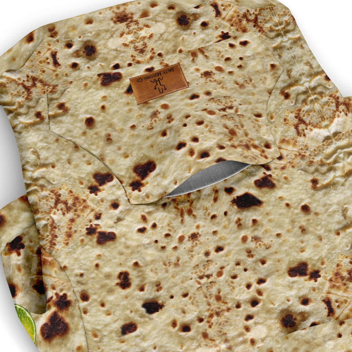 Tortilla Print with Lime Fashion Dog Zip-Up Hoodie