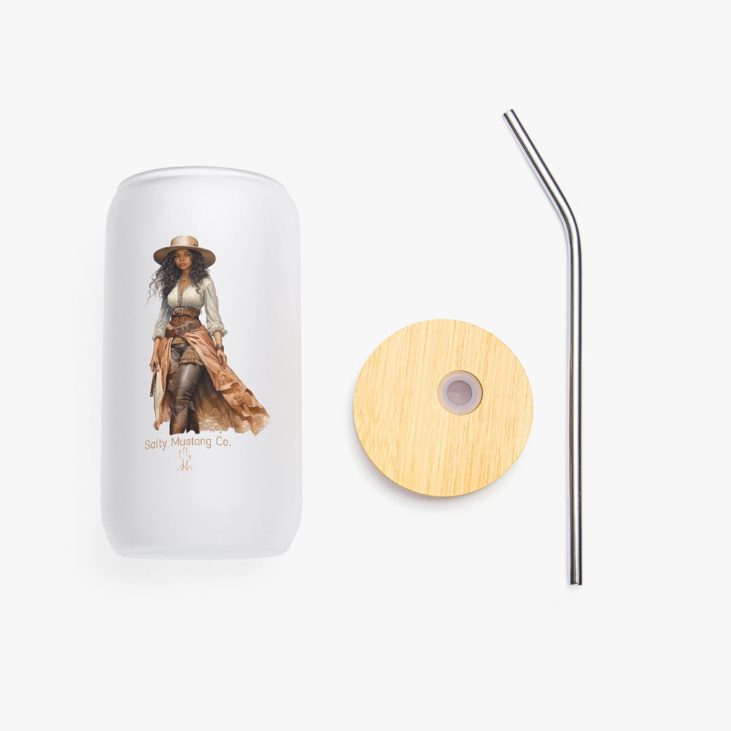 Van Horn Cowgirl Frosted Glass Cup