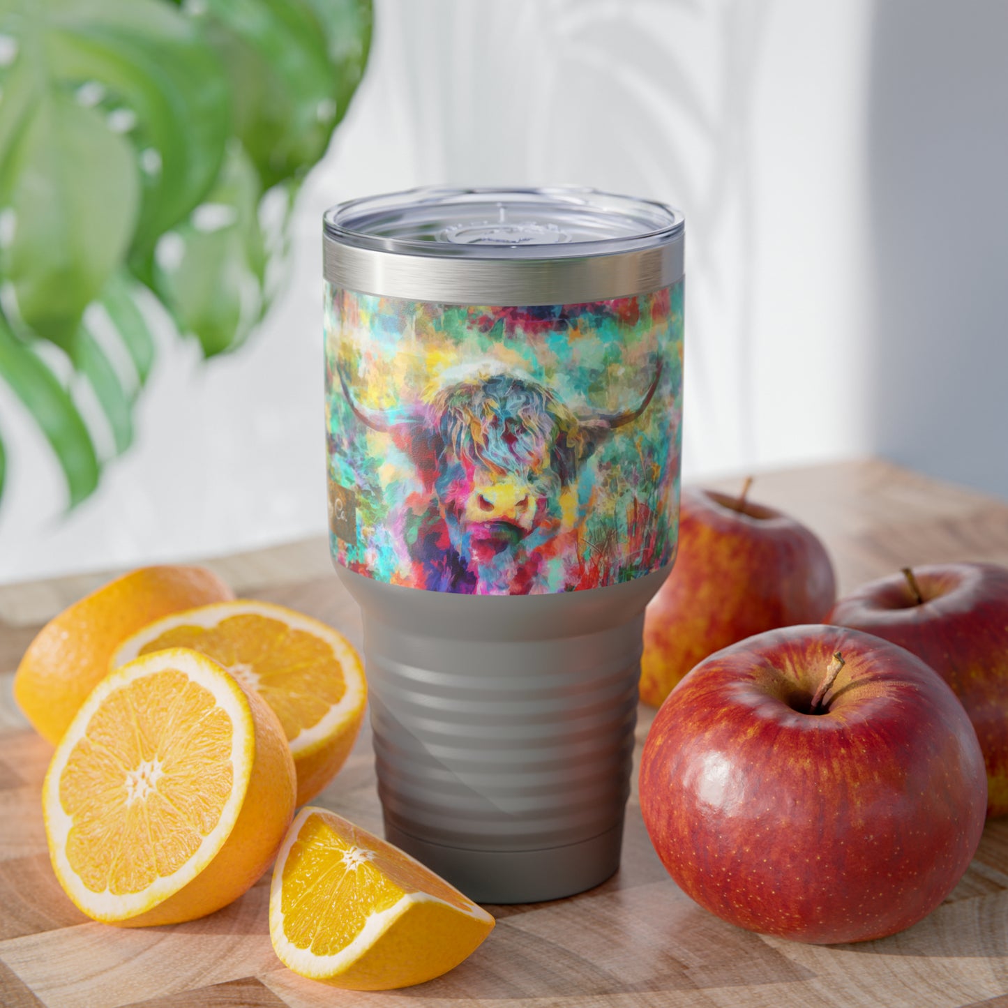Salty Mustang Co. Highland Cow Multi-Color Ringneck Tumbler, 30oz