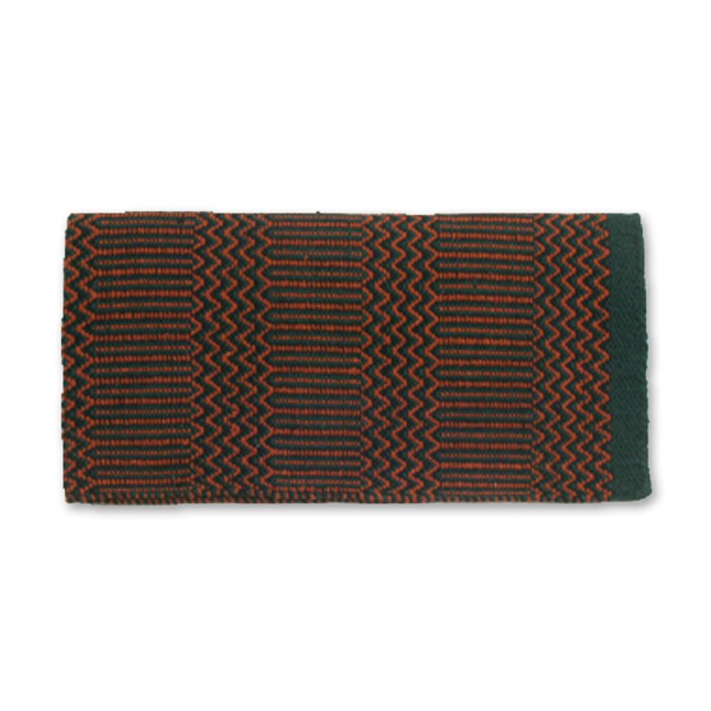 1340-12 Double Weave 32x64 Acrylic Blend Saddle Blanket Hunter Green And Rust
