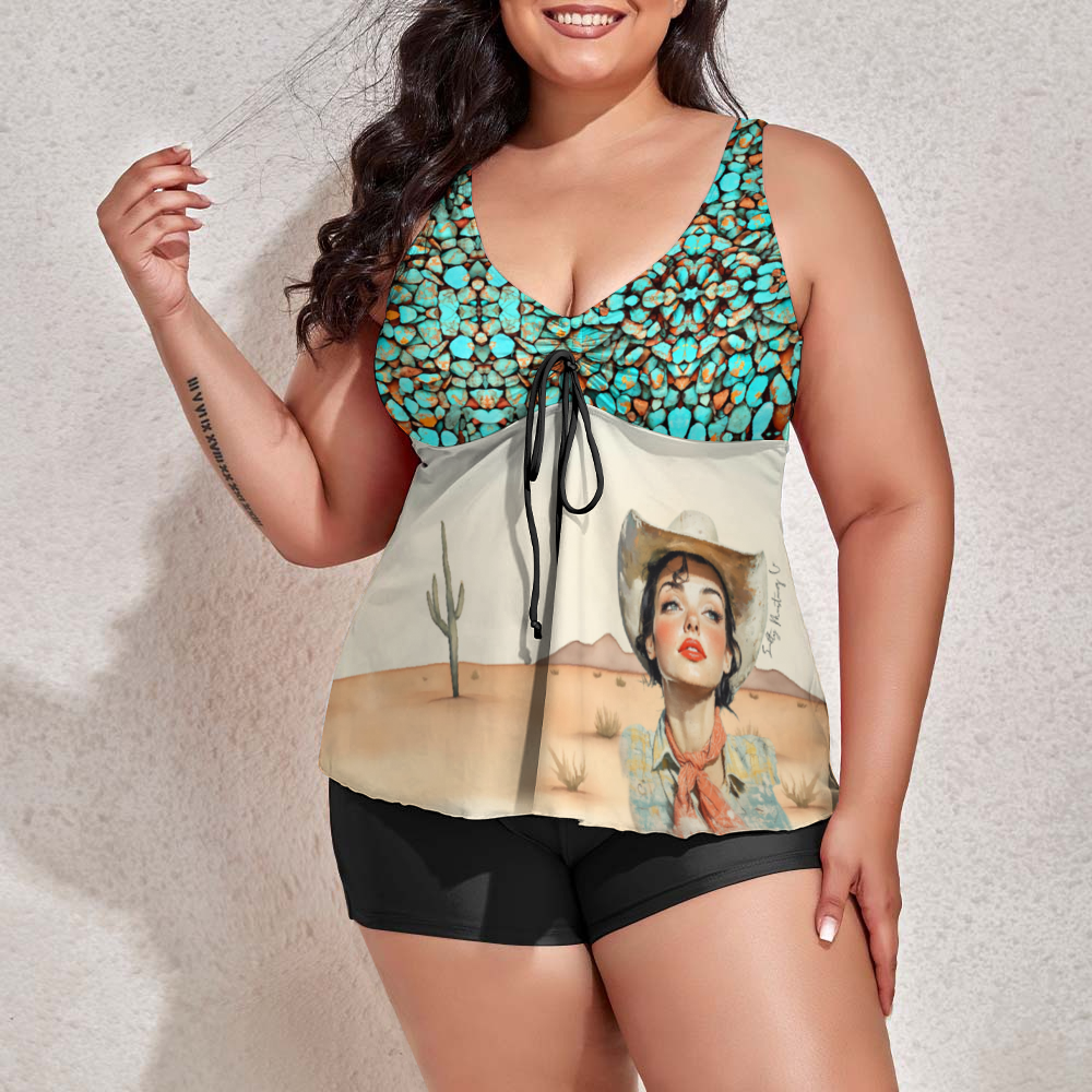 Desert Gem Women's Plus Size Two Piece Swimsuit
