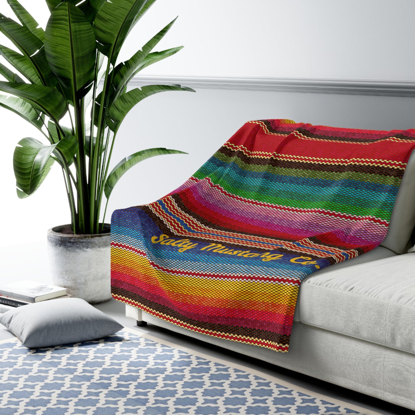 Serape Southwest Pattern Sherpa Fleece Blanket