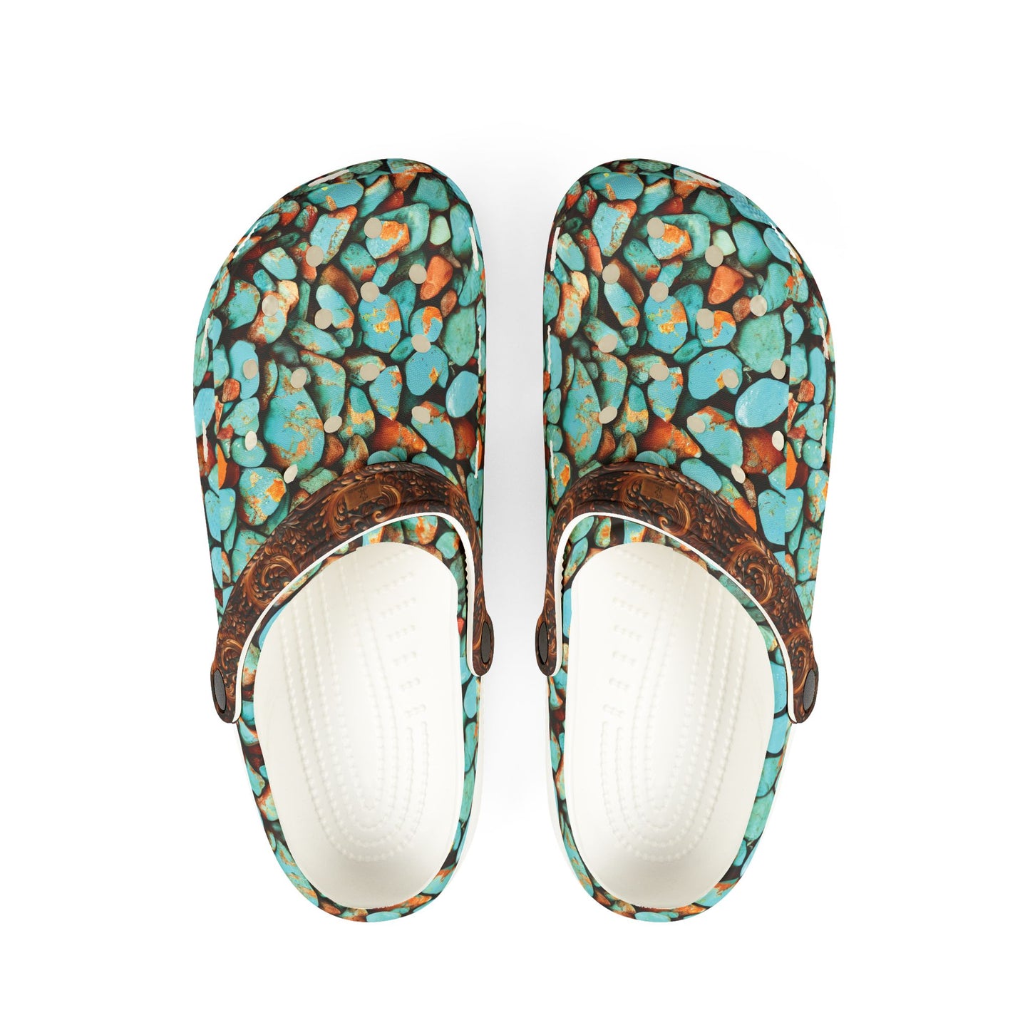 Desert Gem Turquoise Stone Foam Rubber Salty Clogs
