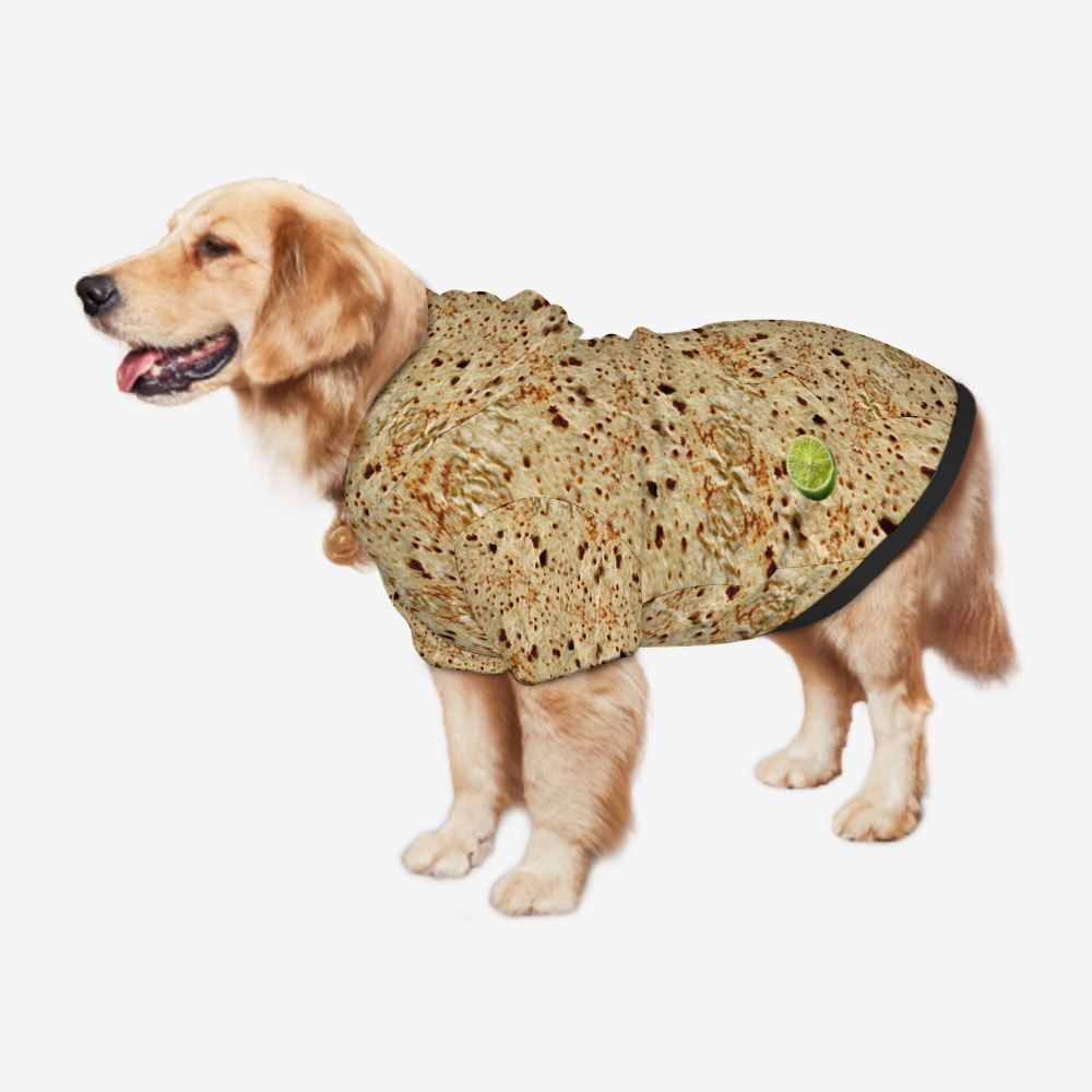 Tortilla Print Lime Pet Hoodie