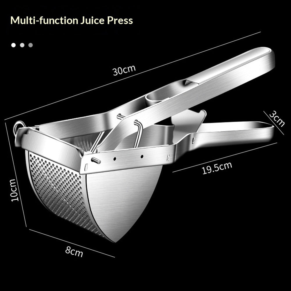 430 Stainless Steel Potato Ricer Multifunctional Vegetable Masher Fruit Press Lemon Juicer (FCM Tested)