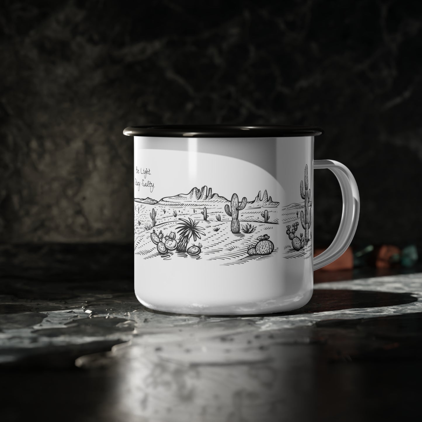 West Texas Bronc Rider Enamel Camp Cup