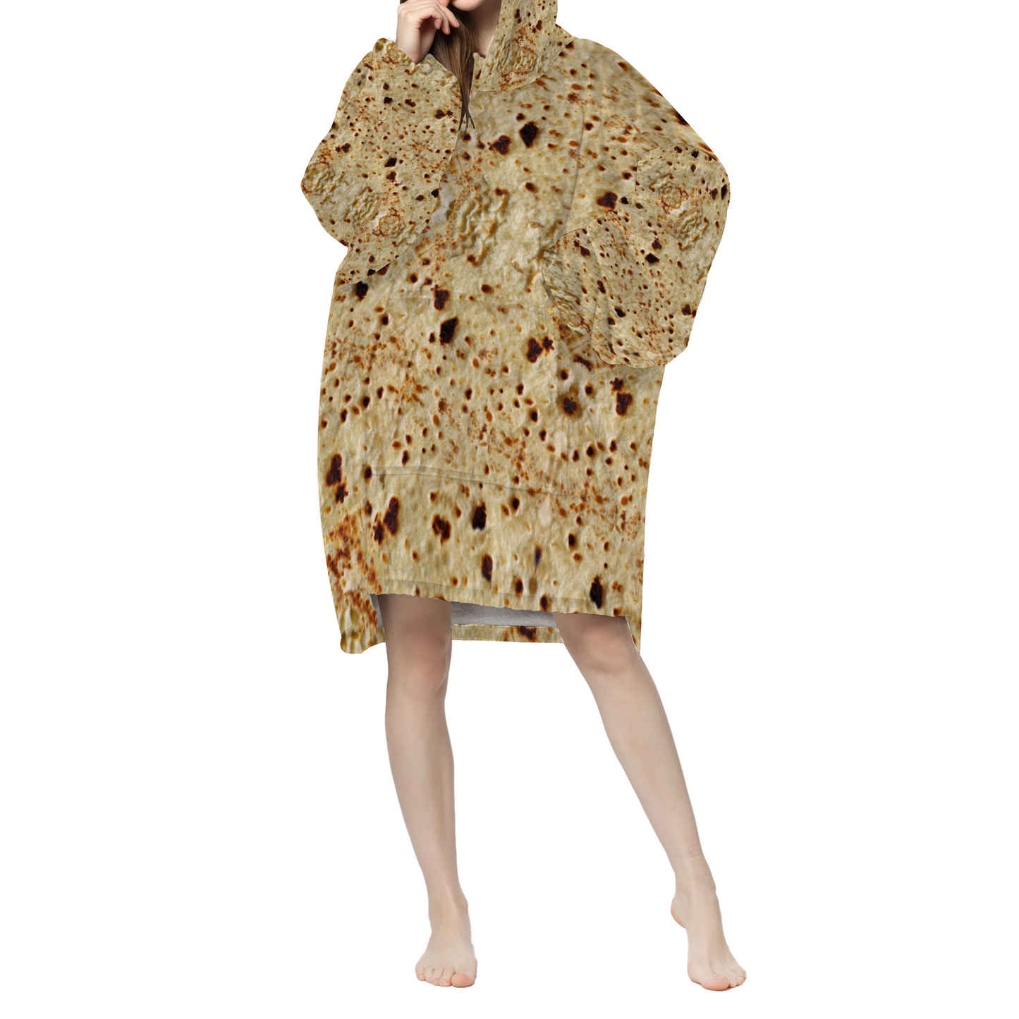 Tortilla Print Wearable Blanket Hoodie (thin NOT fleece lined)