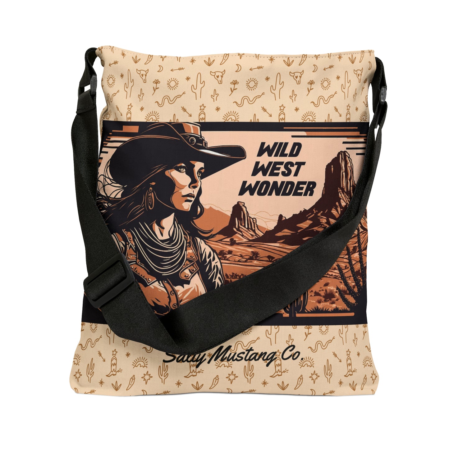 Two Sided Vintage Cowgirl Adjustable Tote Bag (AOP)