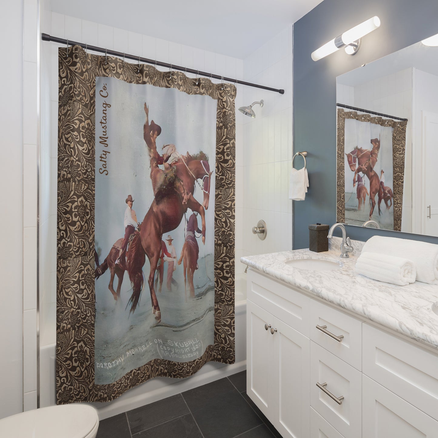 Vintage Long Live Cowgirls Shower Curtain