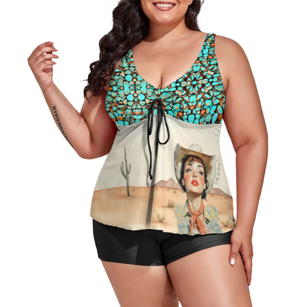 Desert Gem Women's Plus Size Two Piece Swimsuit