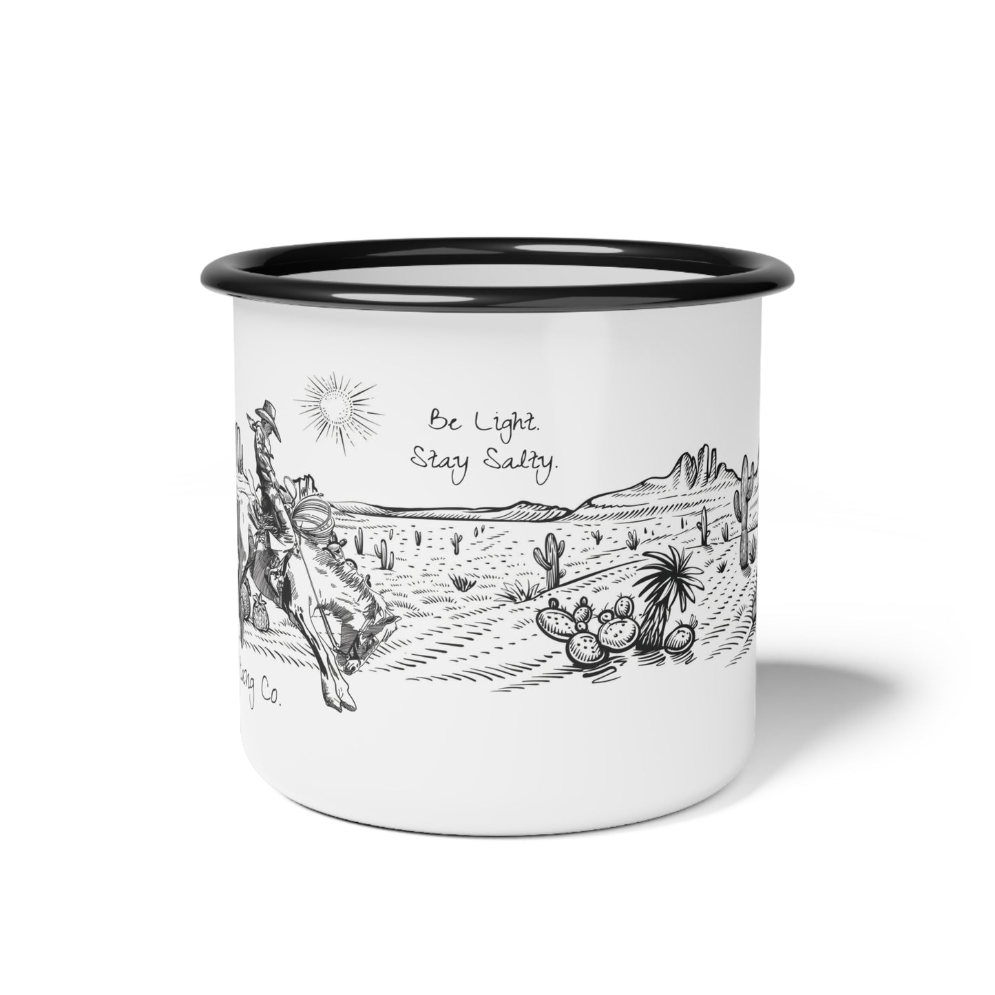 West Texas Bronc Rider Enamel Camp Cup