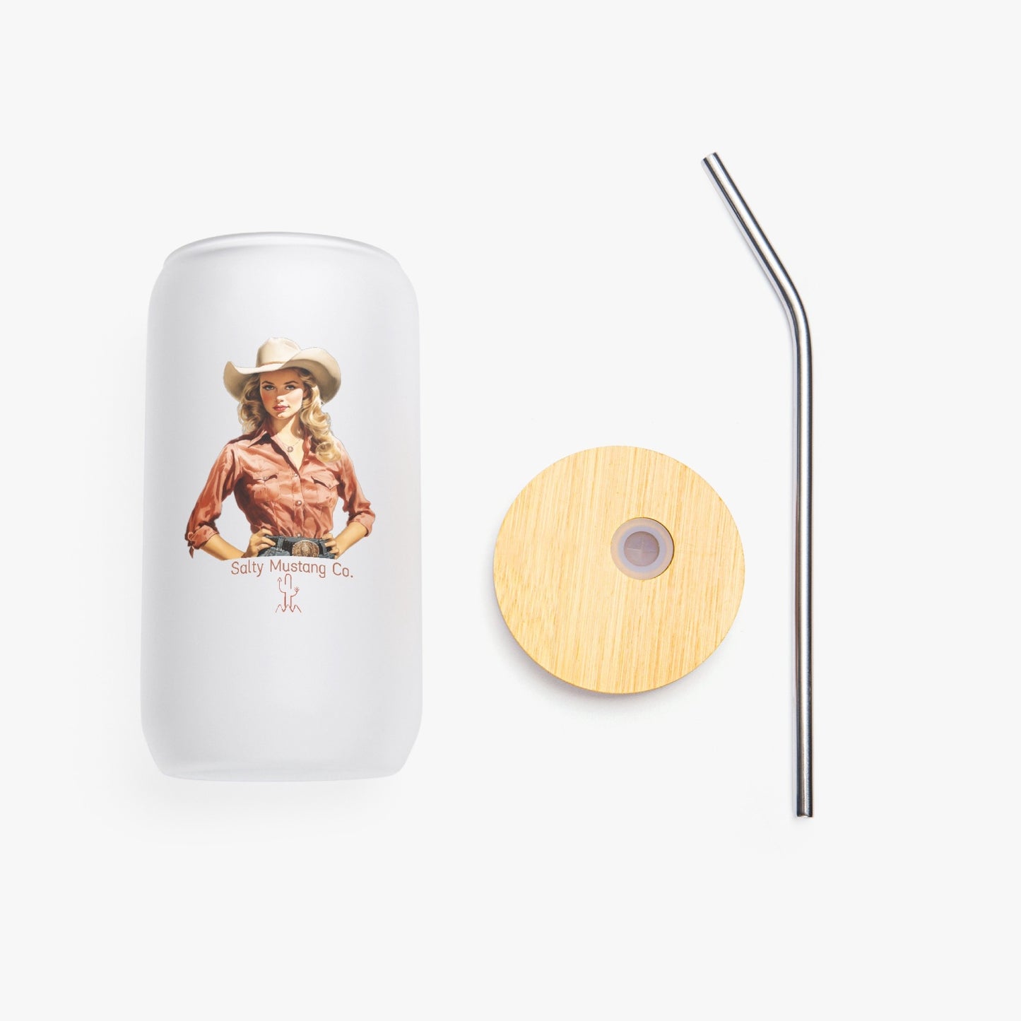 Fort Davis Cowgirl Frosted Glass Cups
