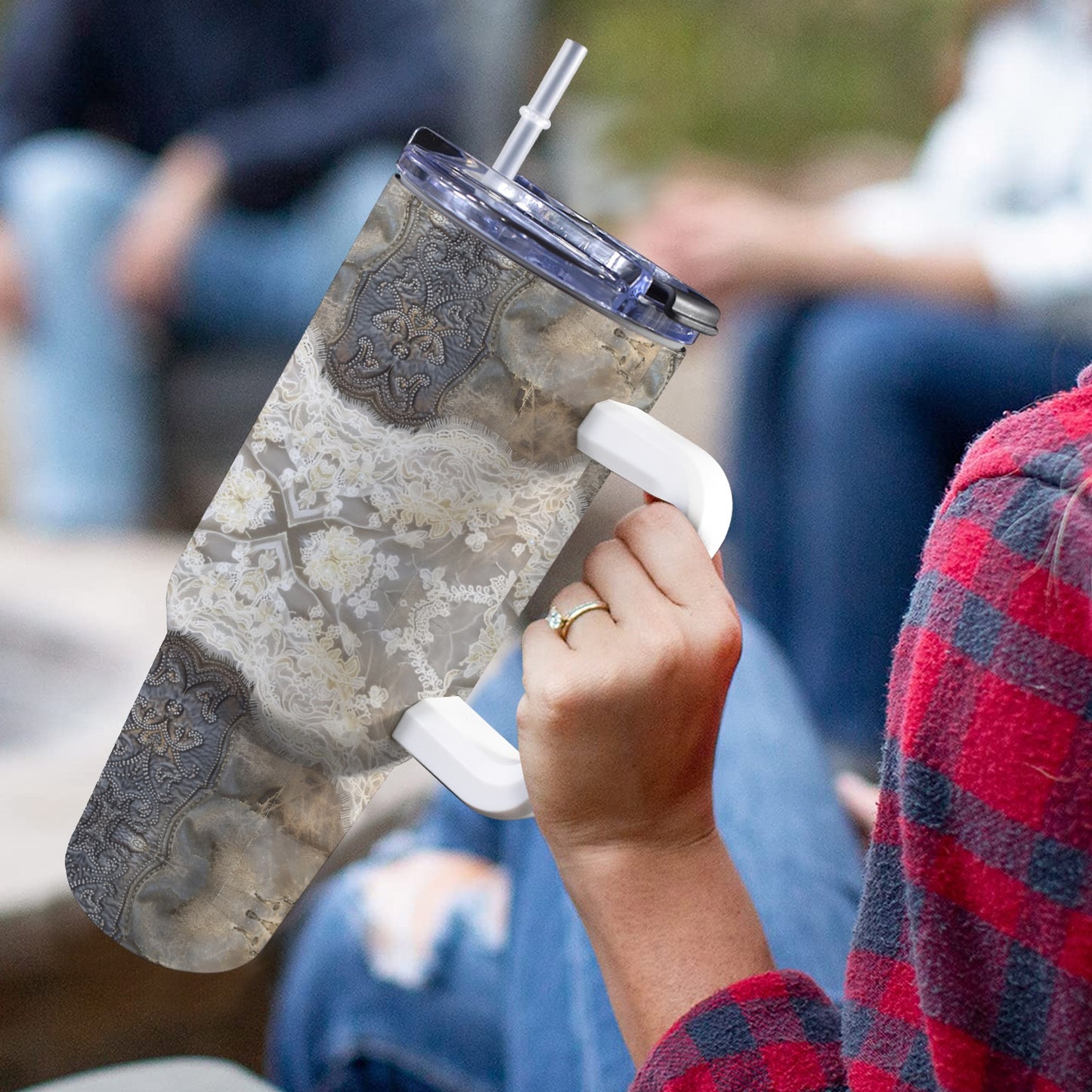Crossed Lace 40 oz Tumbler
