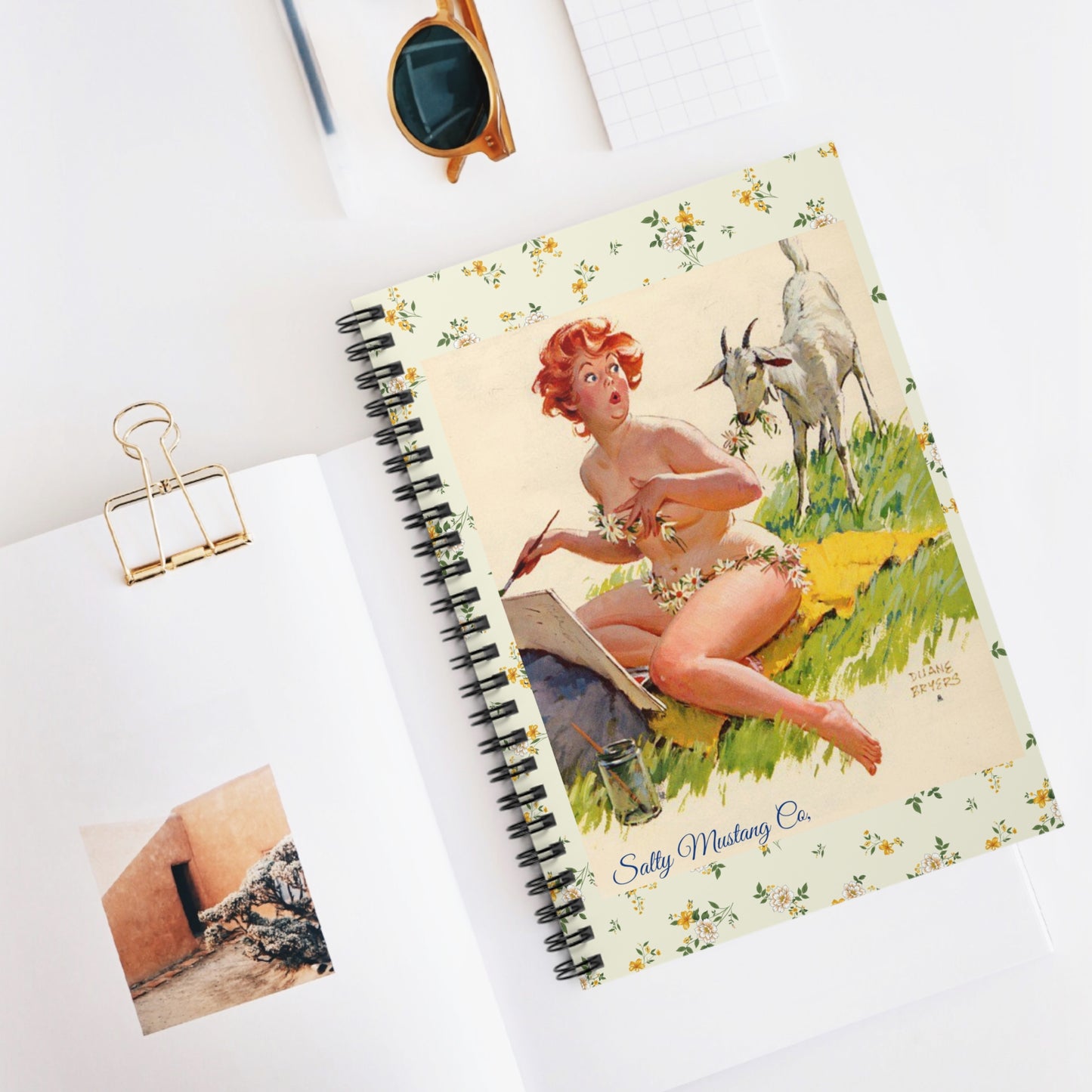 Goofy Goat "Hilda" Spiral Notebook - Ruled Line