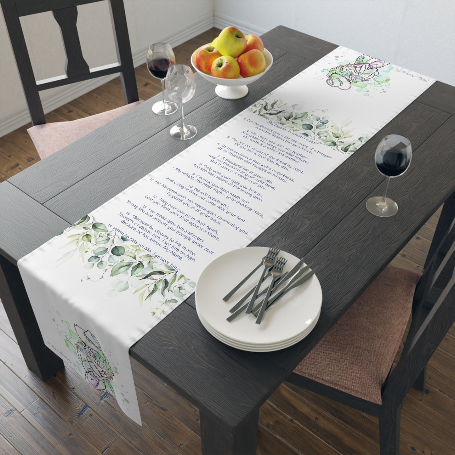 Psalm 91 Cowgirl Table Runner (Cotton, Poly)