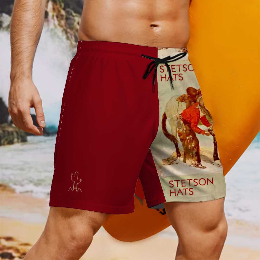 Sound Feet Stetson Poster Men's Mesh Lining Fast Drying Swim Trunks