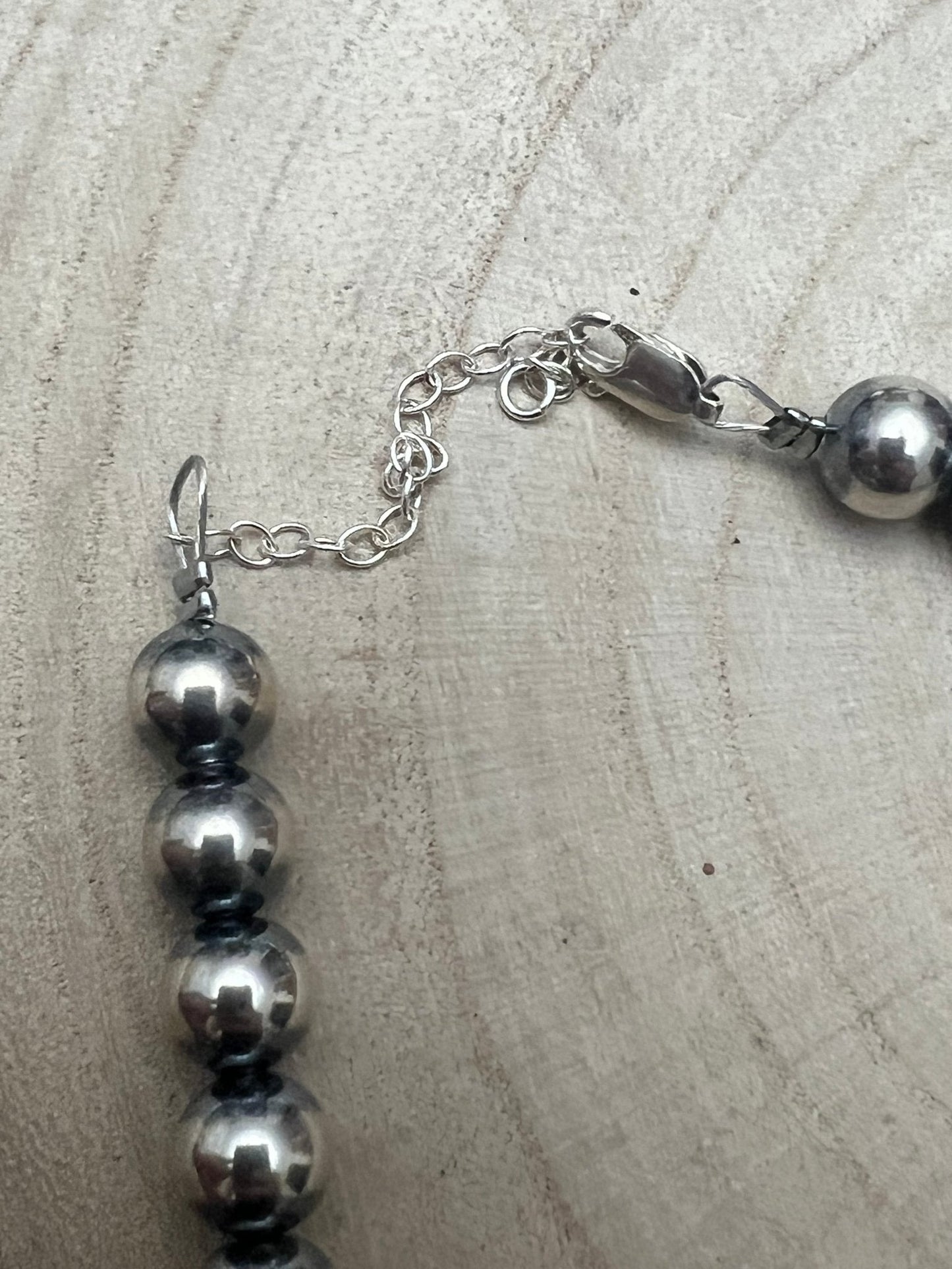 8mm Sterling Pearl Necklace — 14 inch