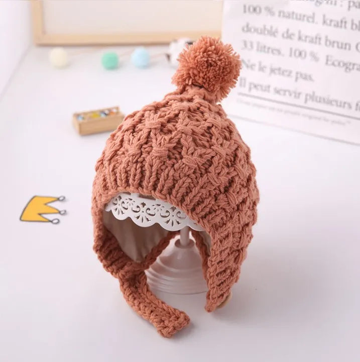 Knitted Pompon Winter Hat