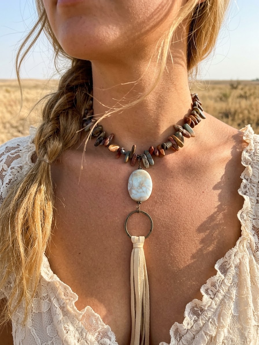 Painted Desert Picasso Jasper Necklace