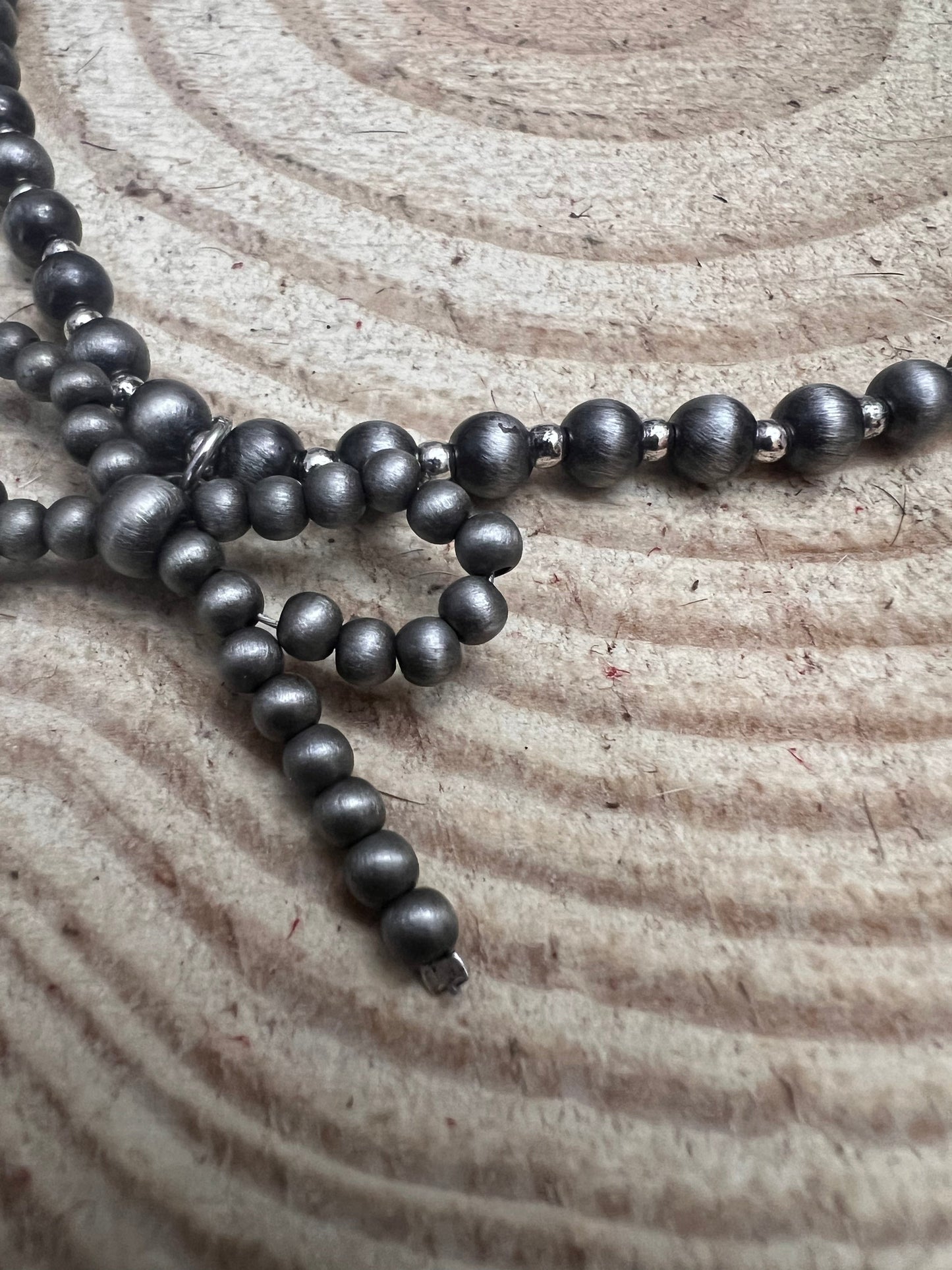 Western Faux Bow Pearl Necklace — 5mm Faux Sterling Pearls (18 Inch)