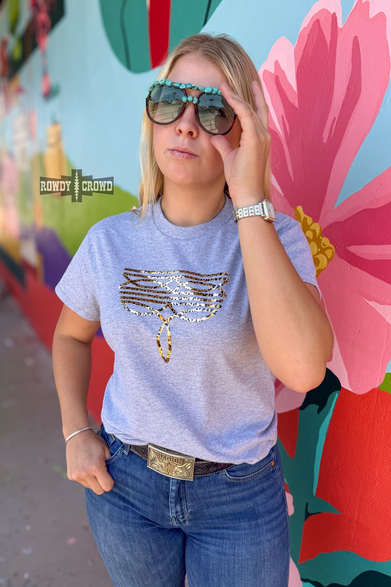 Leopard Boot Stitch Tee
