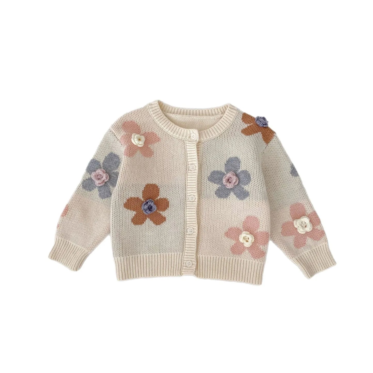 Floral Jacquard Knitted Cardigan