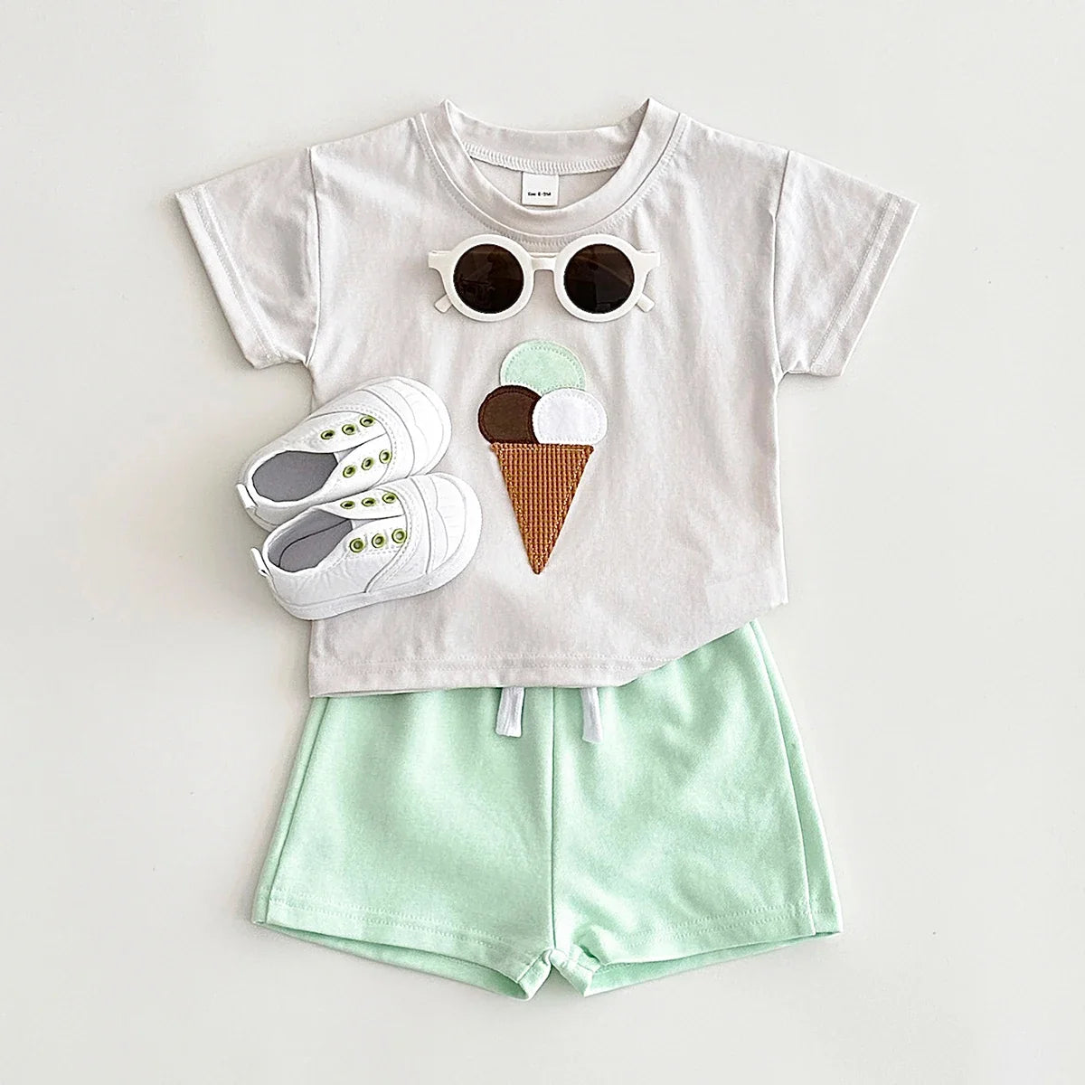 Waffle Cone Ice Cream Shorts Set