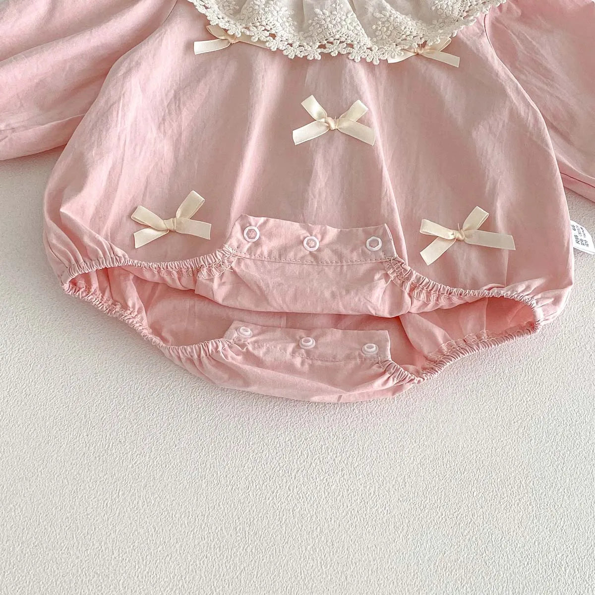 Lace Collar Ribbon Romper