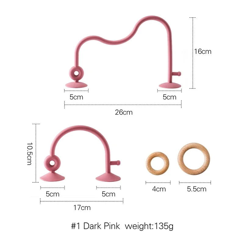 Montessori Wood Ring Soft Silicone Teether Toys