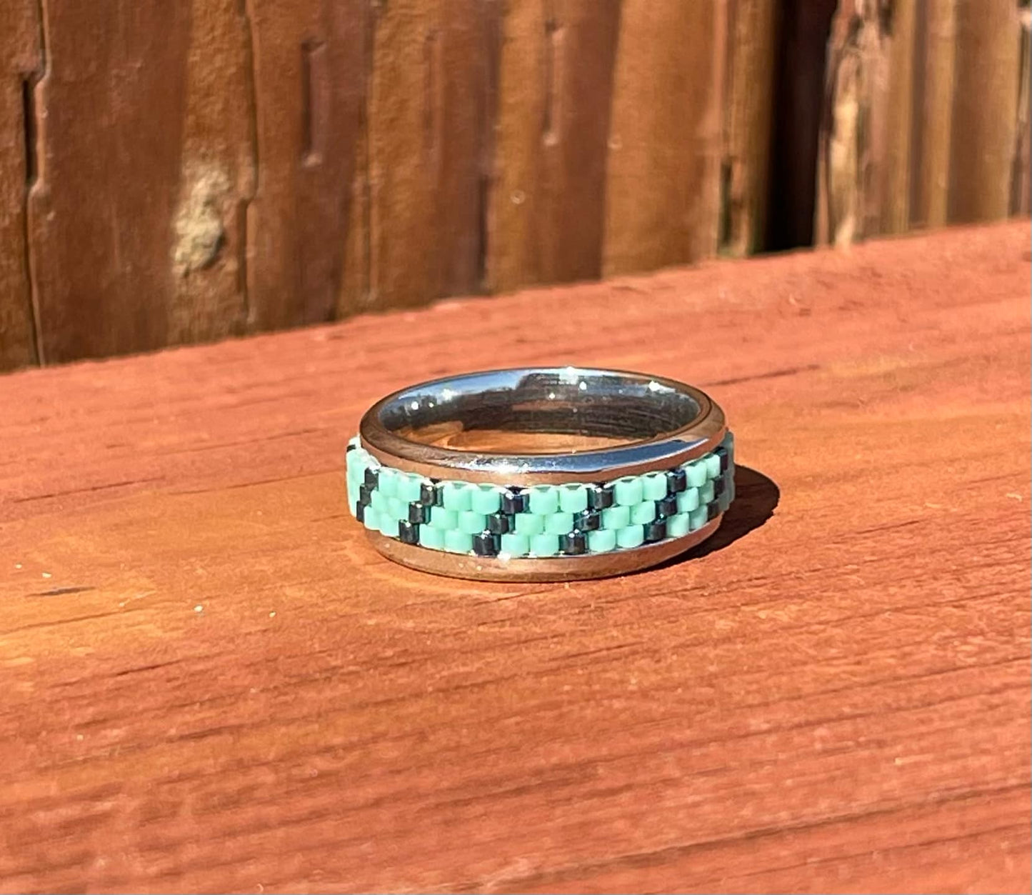 Stainless Steel Hand Beaded Rings