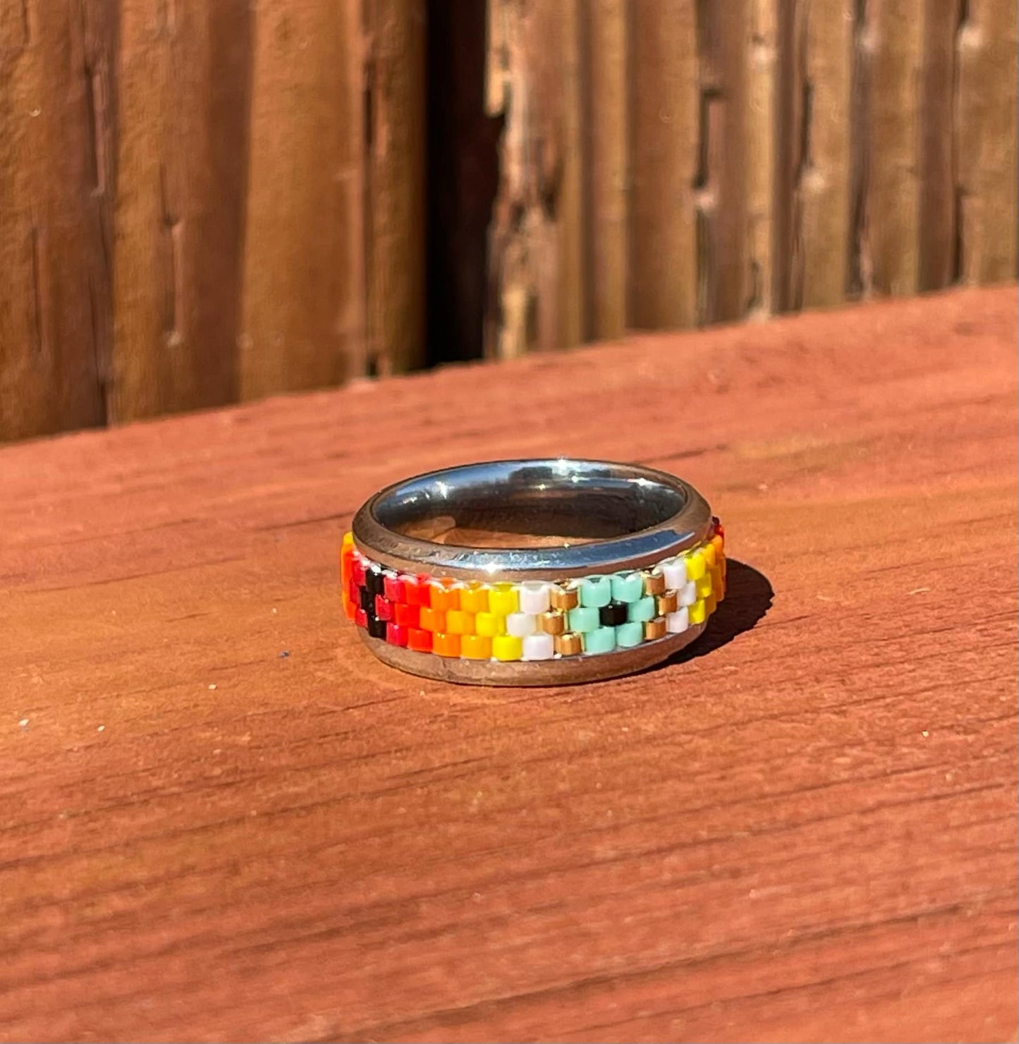Stainless Steel Hand Beaded Rings